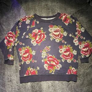 Free People Floral Crew Neck